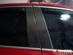 Alfa Romeo Giulia Exterior Door Pillars - Carbon Fiber - Feroce Carbon